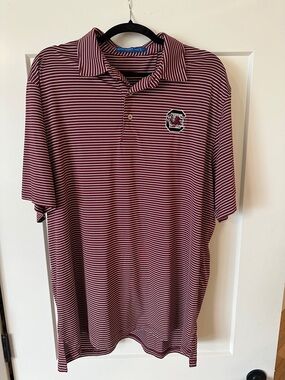 South Carolina Gamecocks Maroon Striped Polo Shirt